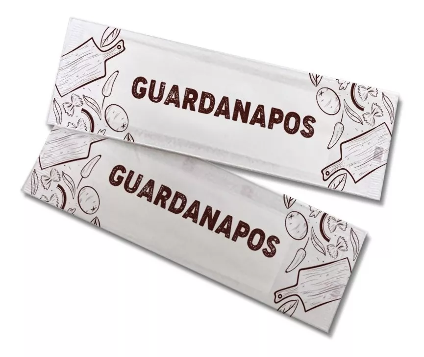 Guardanapo sachê genérico com a palavra "Guardanapos" impressa, ideal para diversos tipos de estabelecimentos.