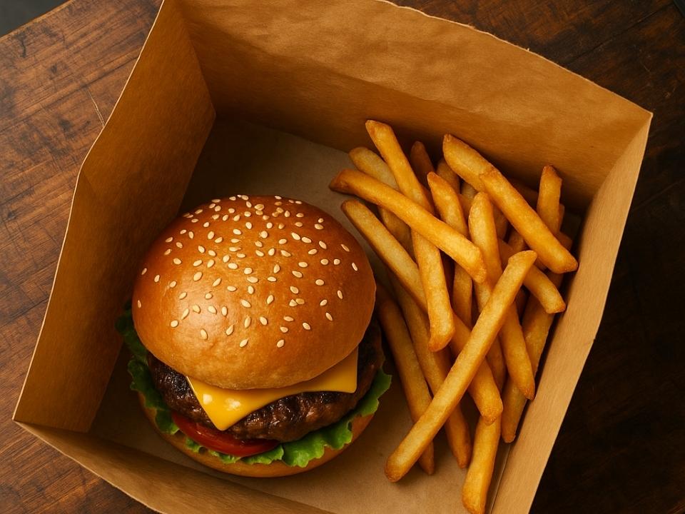 Saco Kraft Mais Vendido para Delivery de Hambúrguer.