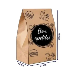 Saco Kraft Delivery Liso P 12x22x30cm 100Un JA Paper 2